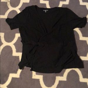 Black cotton wrap top